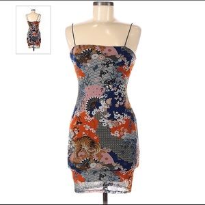 FOREVER 21 Mix Print Sleeveless Mesh Mini Dress